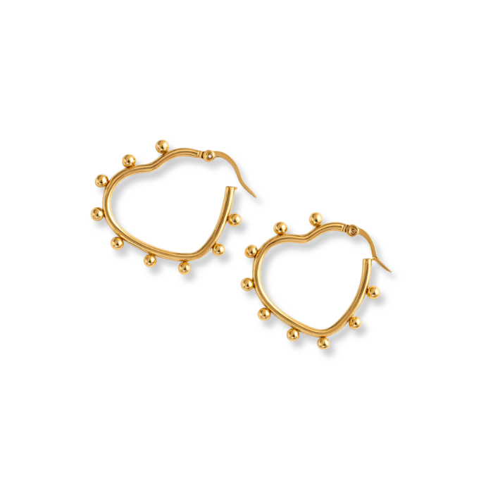 💧 Argollas de corazón punteado - Imagen 2