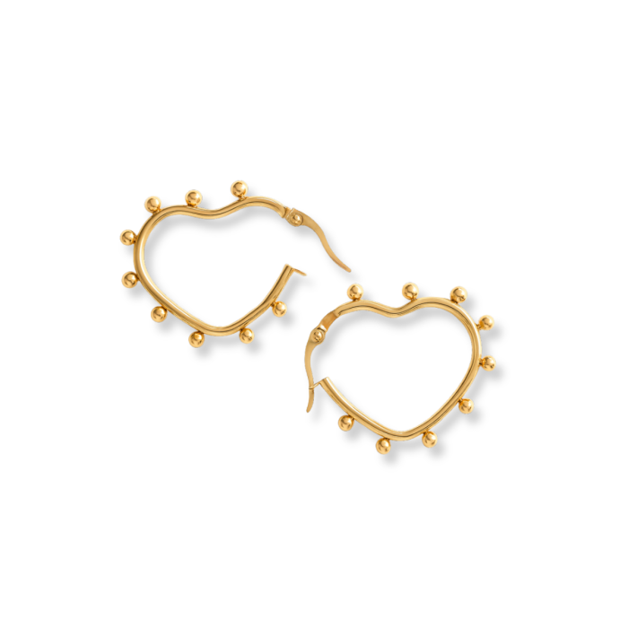 💧 Argollas de corazón punteado - Imagen 3